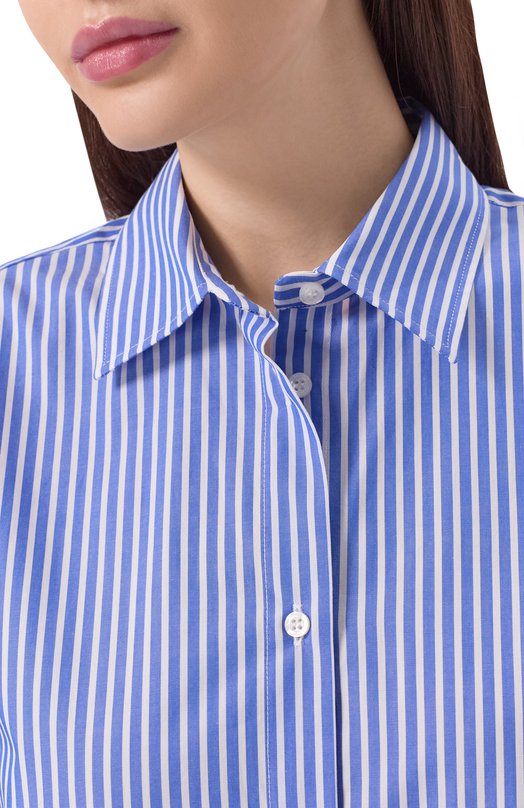 Хлопковая рубашка MSGM 4041MDE18X/267129 Голубой  4041MDE18X/267129 Фото 5