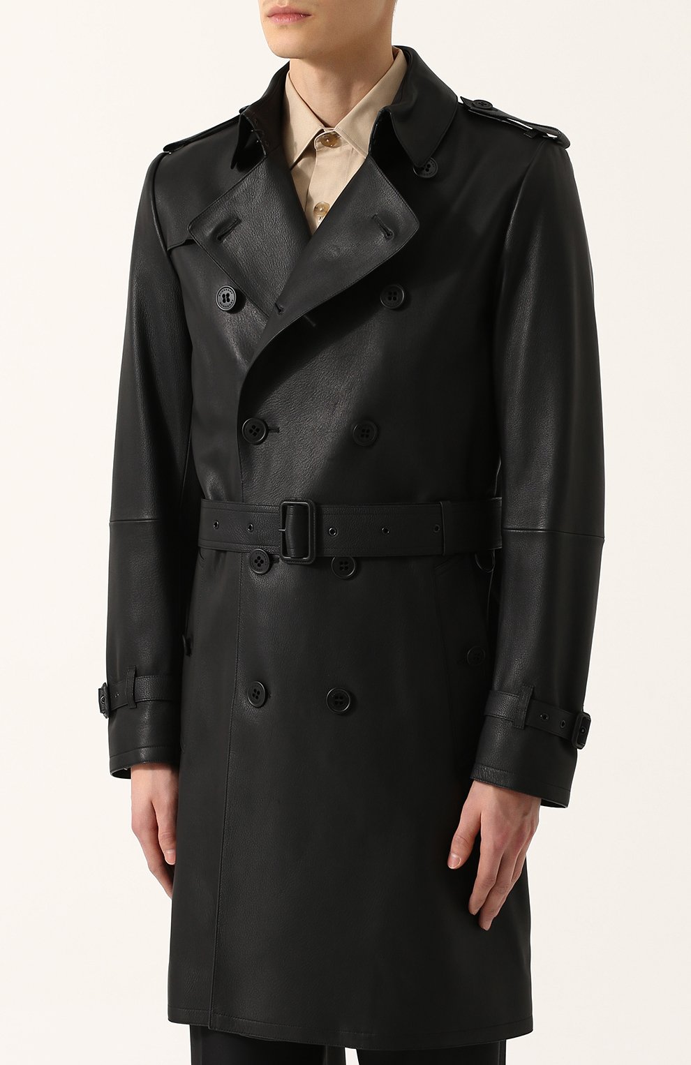 Кожаный тренч с поясом BURBERRY, арт. 4051825, фото 3