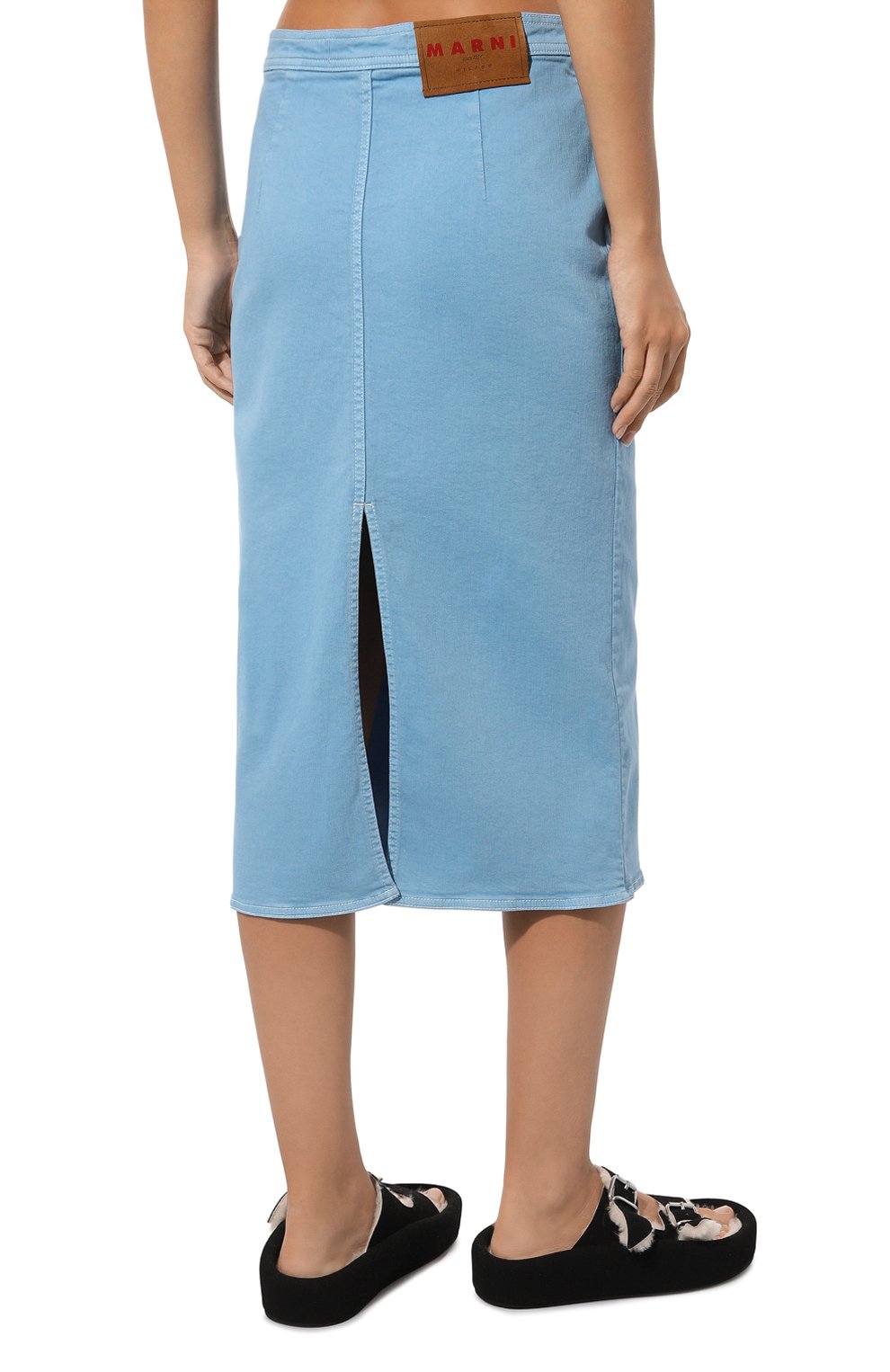 Джинсовая юбка MARNI голубого цвета по цене 72700 руб., арт. G0JD0502MS/USCV12, фото 4 Джинсовая юбка MARNI, арт. G0JD0502MS/USCV12, фото 4