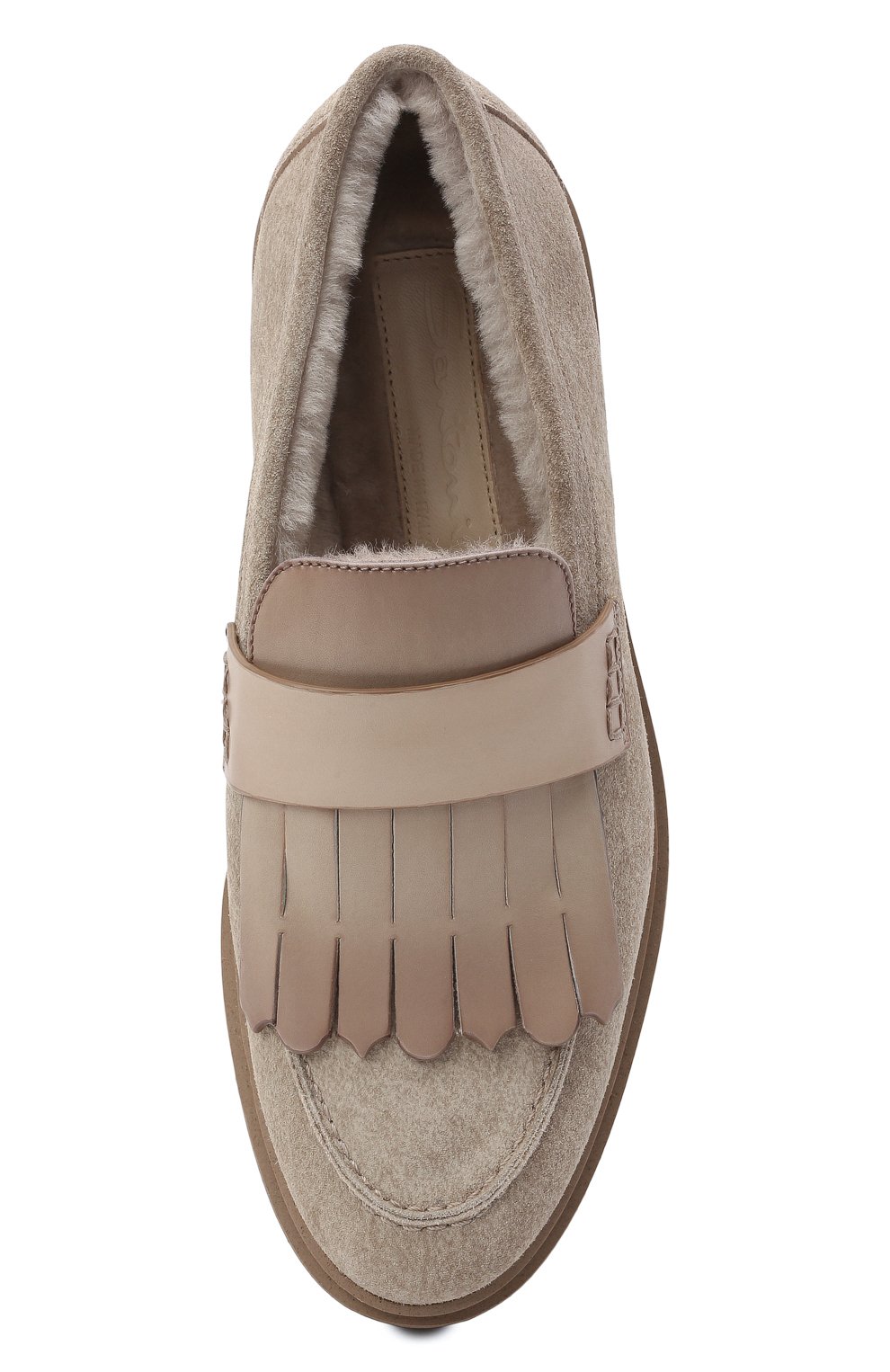 Замшевые лоферы SANTONI, арт. WUHW59521BEIAHHVE90, фото 5