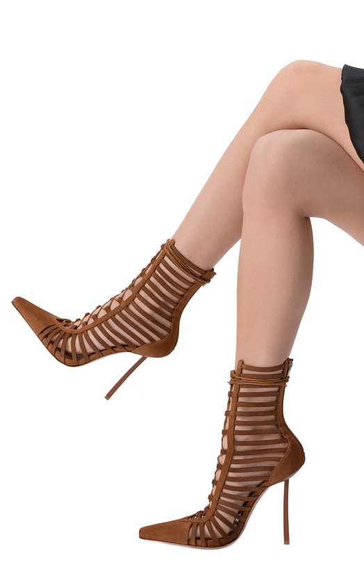 Замшевые ботильоны Cage 120 Le Silla 4320E100BXPPVEP Коричневый  4320E100BXPPVEP Фото 2