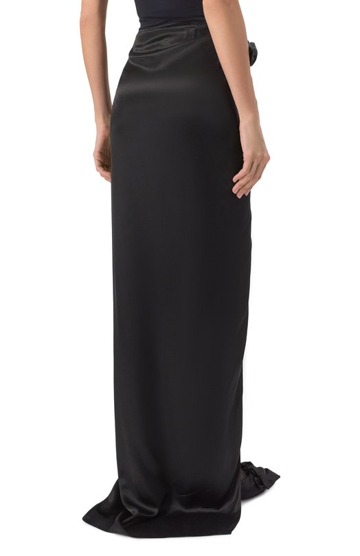 Атласная юбка Balenciaga 807478/TL028 Чёрный  807478/TL028 Фото 4