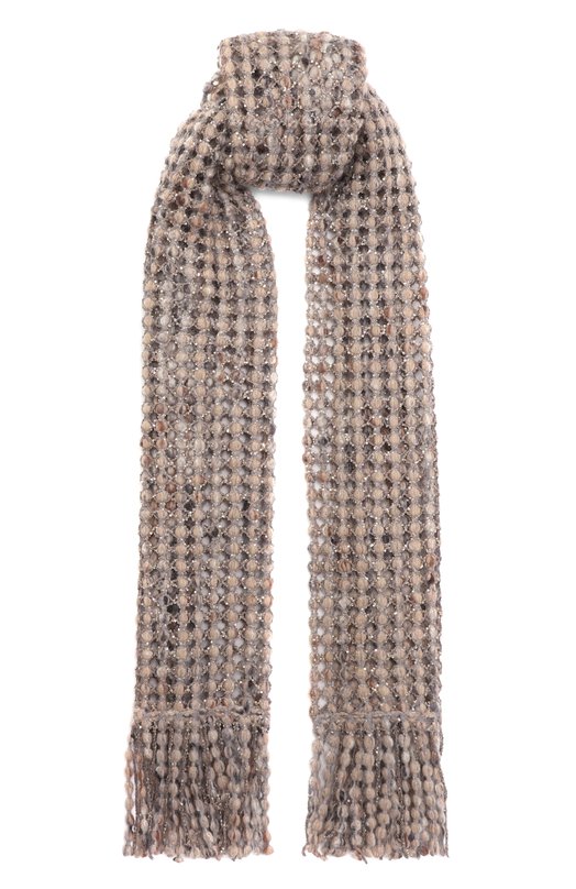 Шарф Balloon Net Embroidery Brunello Cucinelli MGSR24389 Бежевый MGSR24389