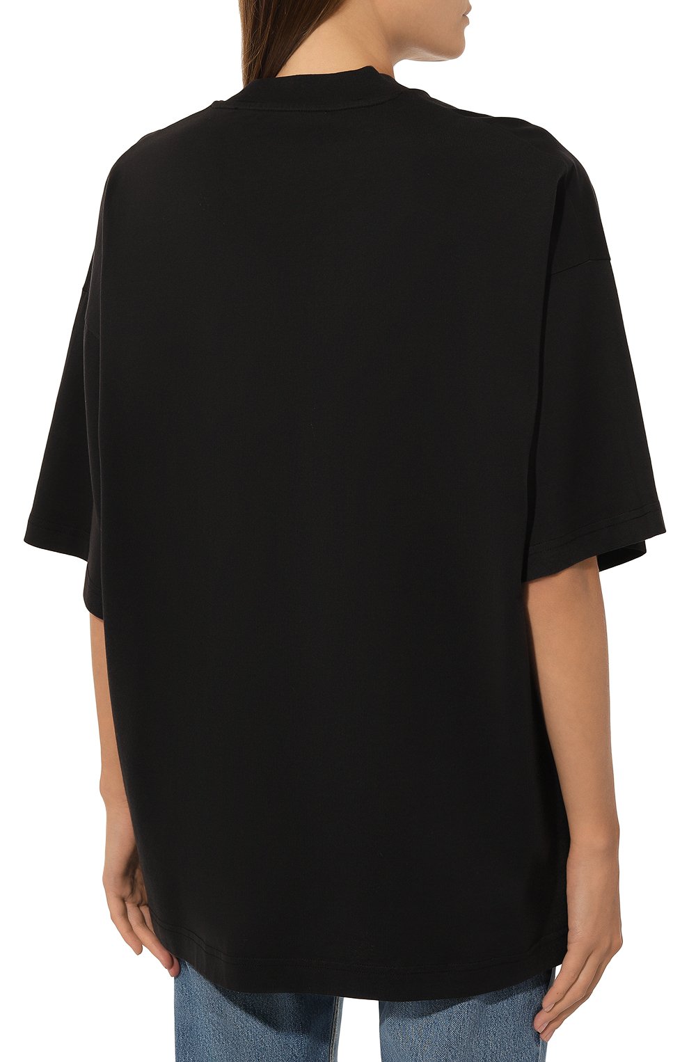 Хлопковая футболка PALM ANGELS черного цвета по цене 22050 руб., арт. PWAA017F24JER001, фото 4 Хлопковая футболка PALM ANGELS, арт. PWAA017F24JER001, фото 4