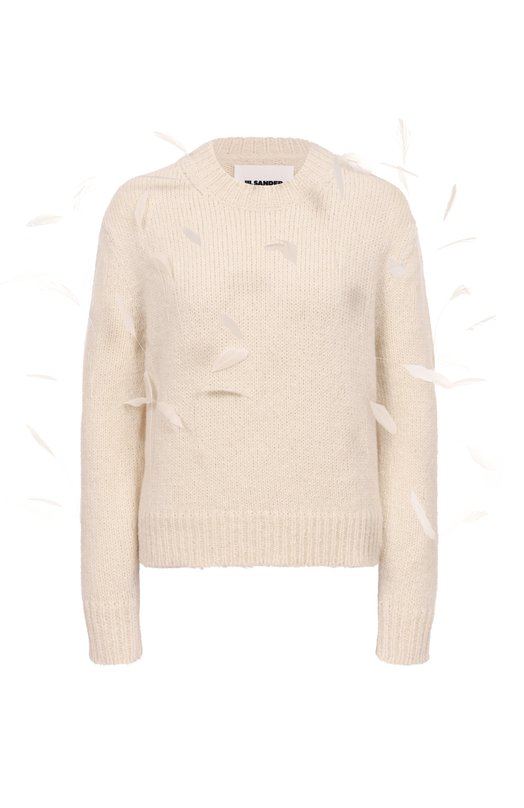 Шерстяной свитер Jil Sander J03GP0179/J14810 Кремовый J03GP0179/J14810