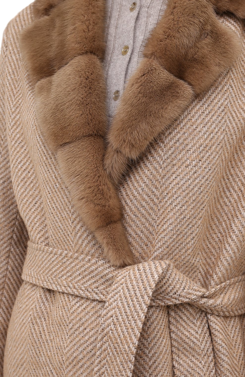 Шерстяное пальто с меховой отделкой SIMONETTA RAVIZZA, арт. ELLEN3/SS509, фото 5