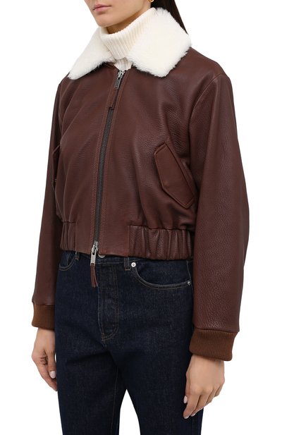 Кожаный бомбер DOROTHEE SCHUMACHER, арт. 944002/AVIAT0R C00LNESS, фото 4