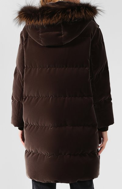 Хлопковый пуховик с меховой отделкой капюшона BRUNELLO CUCINELLI, арт. MA5939302, фото 4