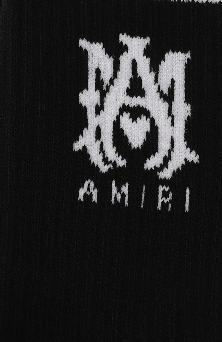 Мужские хлопковые носки AMIRI черного цвета, арт. AMACSK1006 | Фото 2 (Материал сплава: Проставлено; Материал внешний: Хлопок, Синтетический материал; Нос: Не проставлено; Кросс-КТ: бельё)