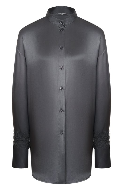Атласная блузка Ermanno Scervino D474K604TBW Серый D474K604TBW