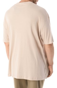 Мужская футболка PAUL&SHARK светло-бежевого цвета, арт. 25411026/5XL | Фото 4 (Драгоценные камни: Проставлено; Материал сплава: Проставлено; Длина (для топов): Удлиненные; Рукава: Короткие; Стили: Кэжуэл; Принт: Без принта; Big sizes: Big Sizes; Материал внешний: Хлопок; Мужское Кросс-КТ: Футболка-одежда; Кросс-КТ: Джерси)