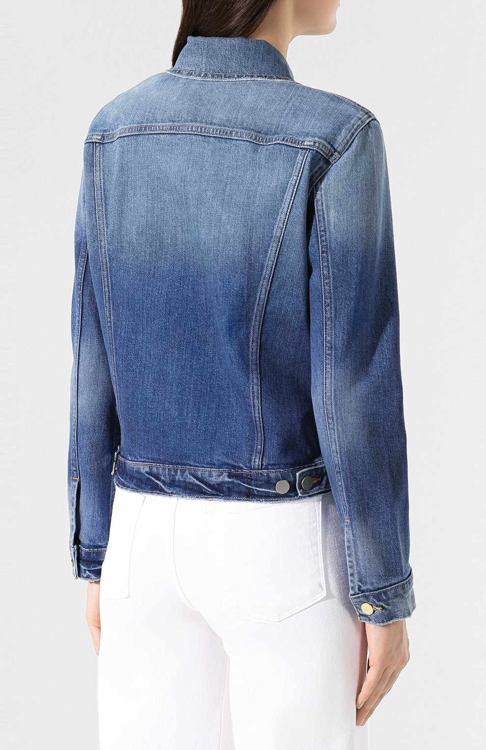 Джинсовая куртка FRAME DENIM синего цвета по цене 39950 руб., арт. LVJK204, фото 4 Джинсовая куртка FRAME DENIM, арт. LVJK204, фото 4