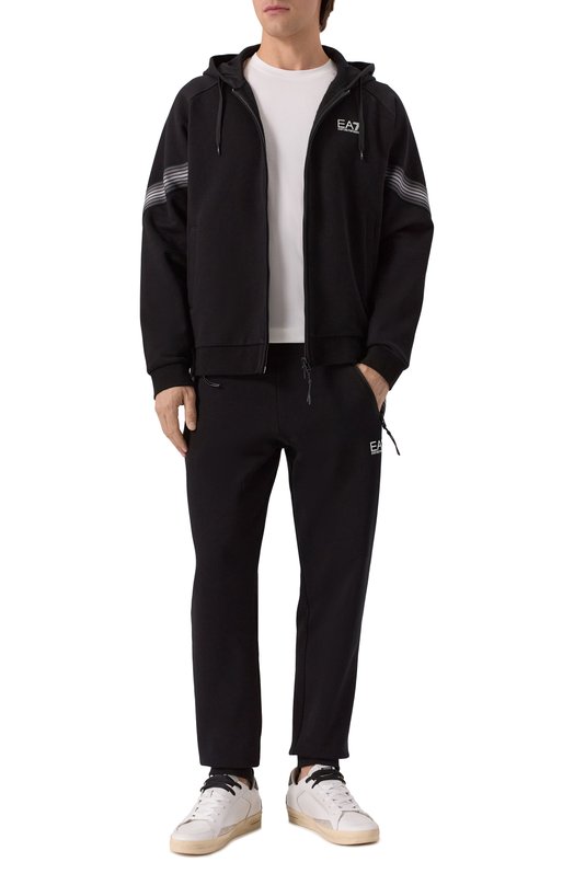 Хлопковая толстовка EA7 7M000964/AF10377 Чёрный  7M000964/AF10377 Фото 2