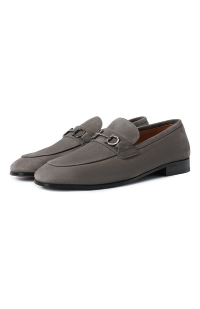 Мужские лоферы biarritz из нубука FERRAGAMO, арт. 029268/792749