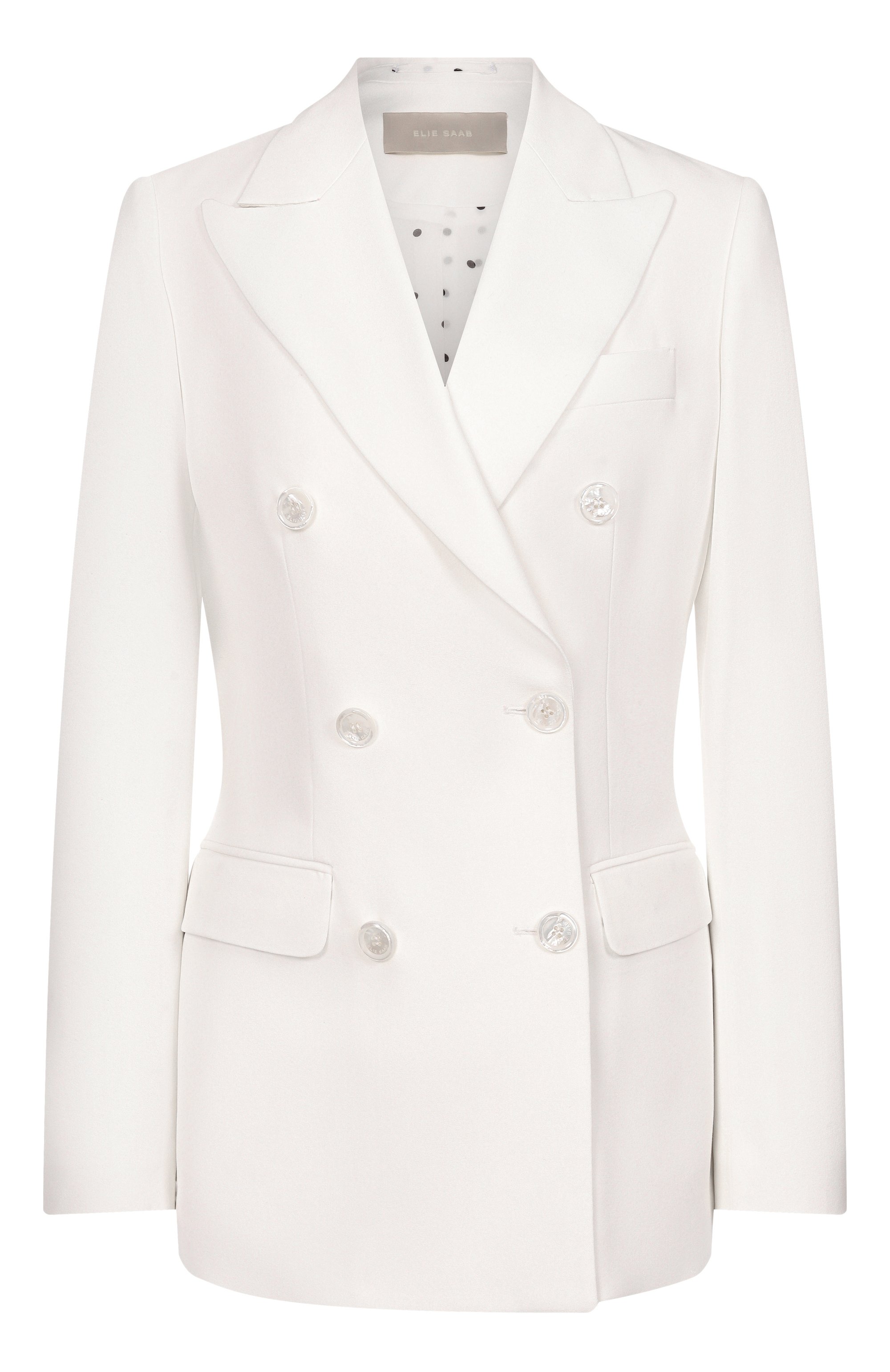 Жакет из вискозы ELIE SAAB белого цвета по цене 171500 руб., арт. J0204/GA005, фото 1 Жакет из вискозы ELIE SAAB, арт. J0204/GA005, фото 1