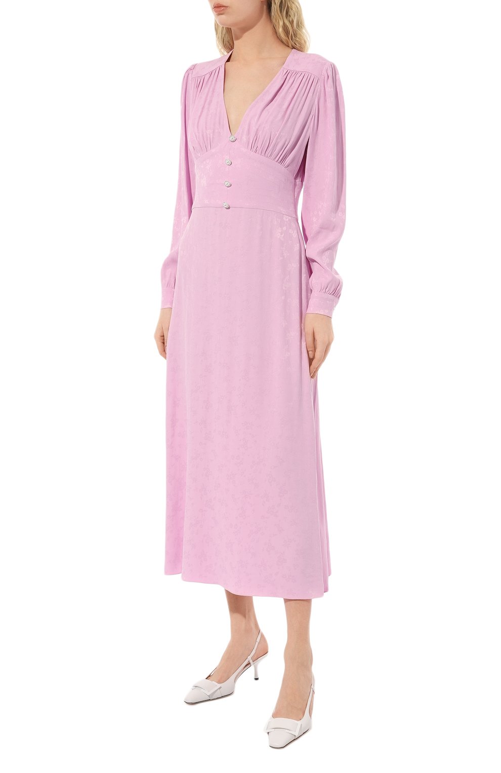 Платье из вискозы LOOM BY RODINA розового цвета по цене 39500 руб., арт. LBR-DROLG, фото 3 Платье из вискозы LOOM BY RODINA, арт. LBR-DROLG, фото 3