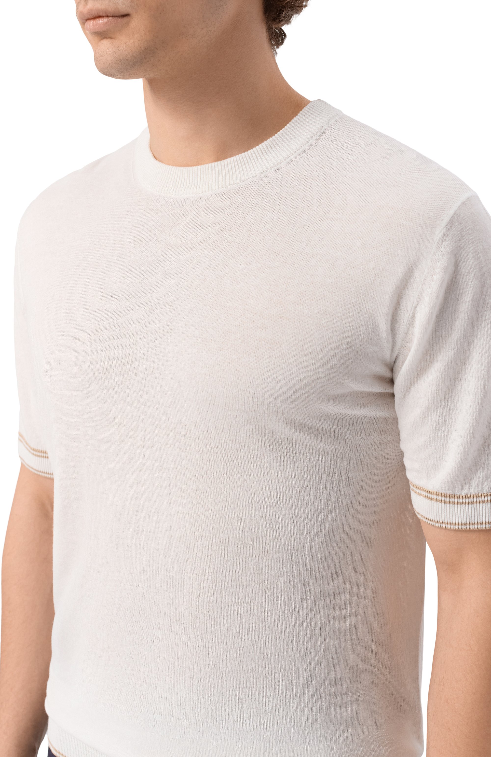 Джемпер изо льна и вискозы BOSS белого цвета по цене 23950 руб., арт. 50560491, фото 5 Джемпер изо льна и вискозы BOSS, арт. 50560491, фото 5