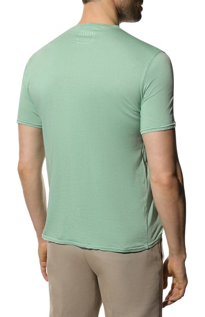 Хлопковая футболка FEDELI салатового цвета по цене 16150 руб., арт. 5UEF0113, фото 4 Хлопковая футболка FEDELI, арт. 5UEF0113, фото 4