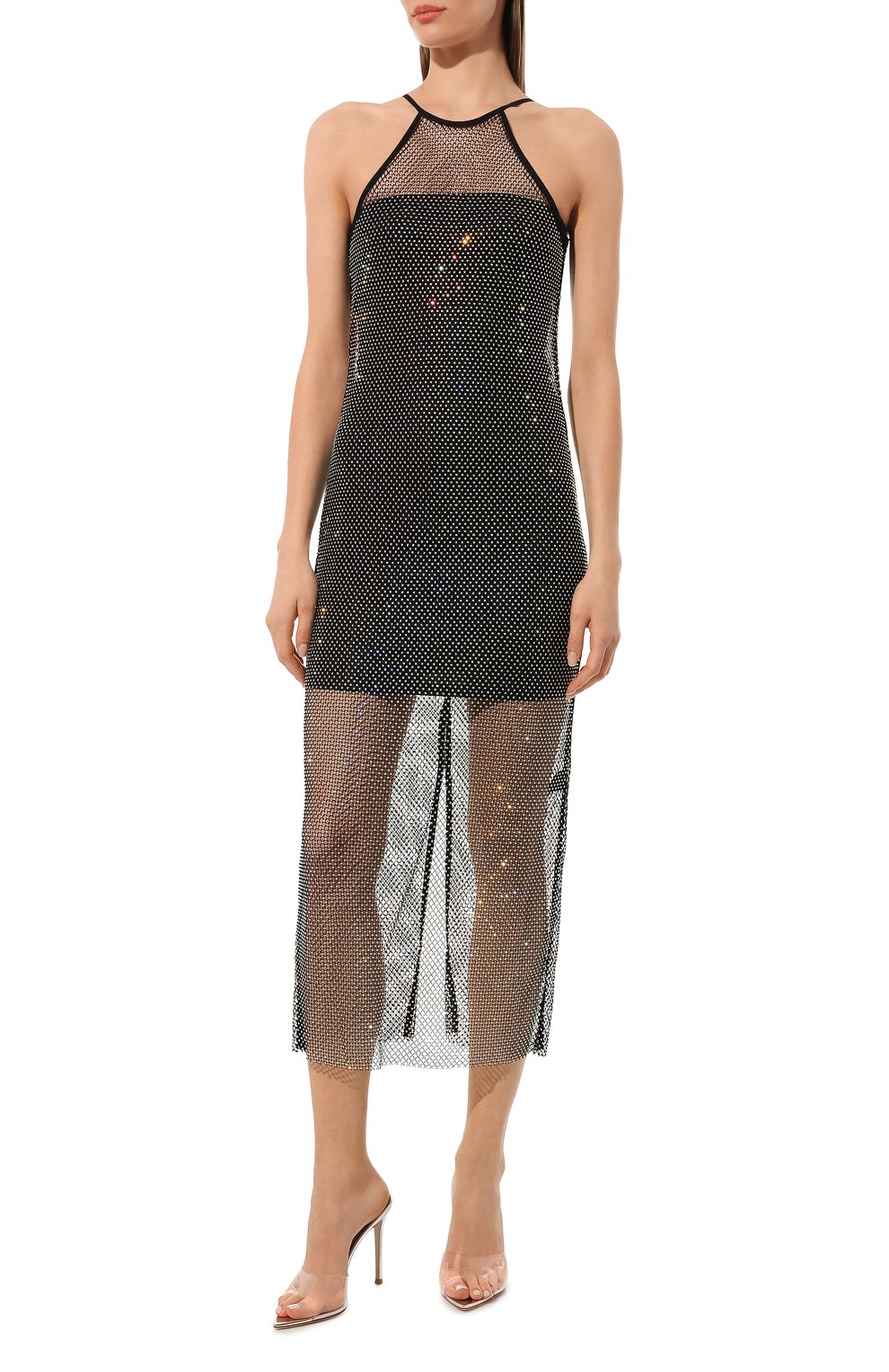 Платье с отделкой стразами PATRIZIA PEPE черного цвета по цене 49200 руб., арт. 8A1011_A9U8, фото 3 Платье с отделкой стразами PATRIZIA PEPE, арт. 8A1011_A9U8, фото 3