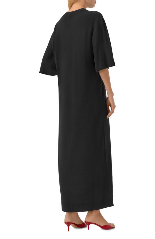 Шерстяное платье TOTEME 261-WRD0309-YA0226 Чёрный  261-WRD0309-YA0226 Фото 3