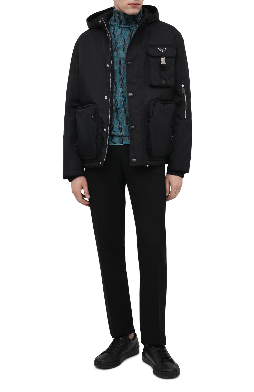 Кожаные кеды PRADA, арт. 2EG324-3LEN-F0002-A000, фото 2