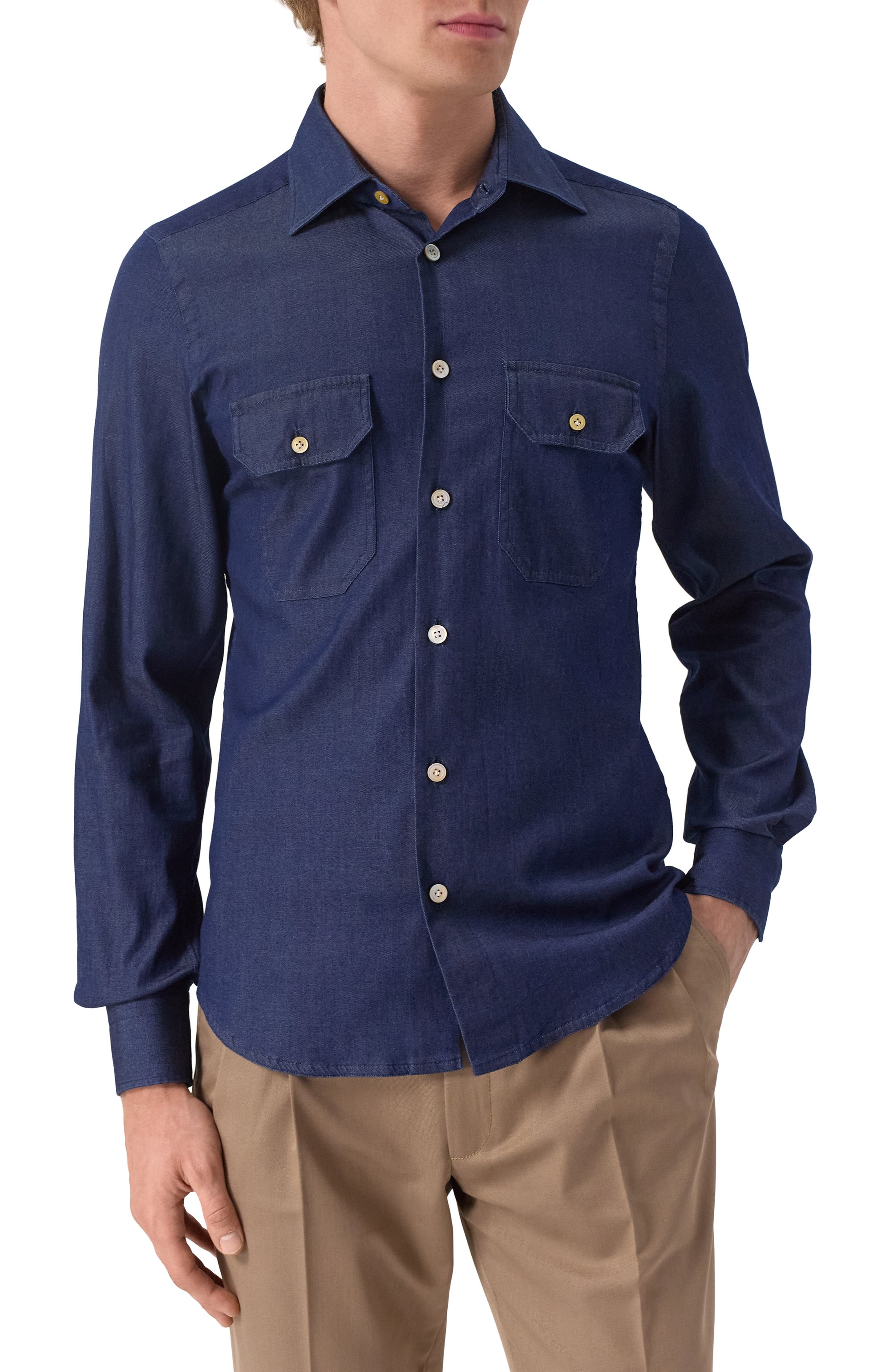 Хлопковая рубашка KITON, арт. UCWMH0904201, фото 3