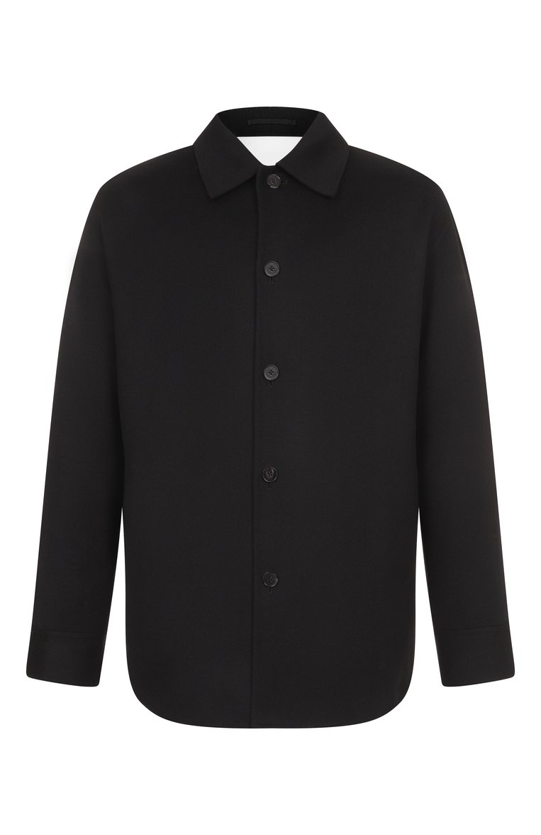 Мужская кашемировая куртка-рубашка JIL SANDER черного цвета, арт. J23BN0006-J35001 | Фото 1 (Рукава: Длинные; Длина (верхняя одежда): До середины бедра; Материал внешний: Шерсть, Кашемир; Материал подклада: Вискоза; Кросс-КТ: Легкие; Мужское Кросс-КТ: Куртка-рубашка, шерсть и кашемир; Стили: Кэжуэл, Минимализм)