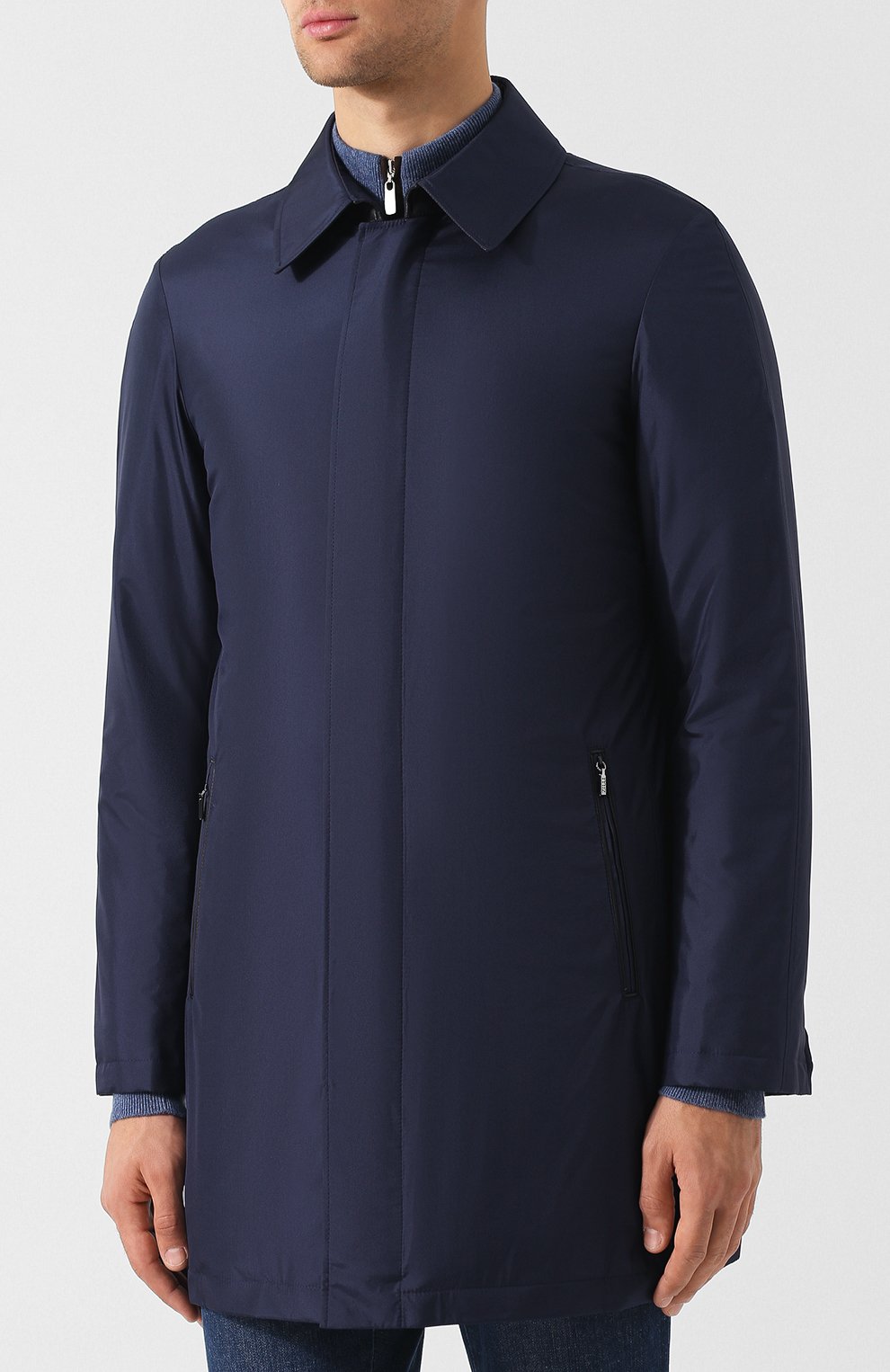 Шелковый плащ на молнии прямого кроя ZILLI, арт. MAQ-TIMBU-30036/0002, фото 3