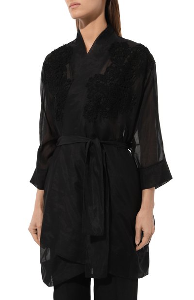 Туника из хлопка и шелка LILA EUGENIE черного цвета по цене 48050 руб., арт. 2402 MINI, фото 3 Туника из хлопка и шелка LILA EUGENIE, арт. 2402 MINI, фото 3