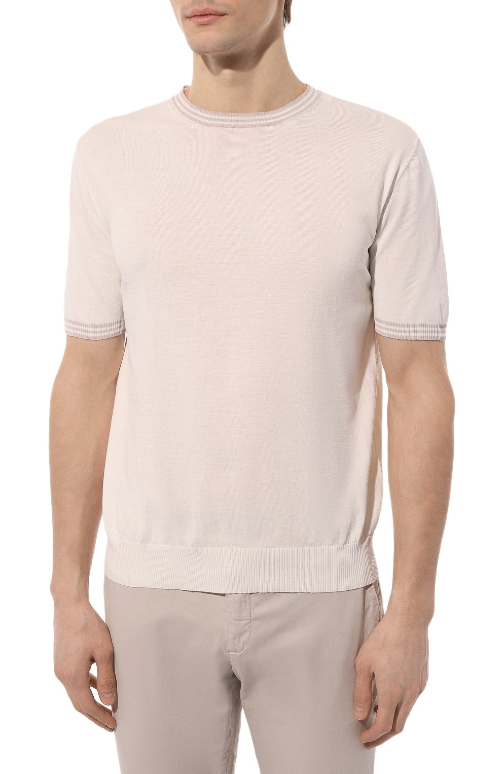 Хлопковый джемпер ELEVENTY PLATINUM кремового цвета по цене 29950 руб., арт. G76MAGG41 MAG0G022, фото 3 Хлопковый джемпер ELEVENTY PLATINUM, арт. G76MAGG41 MAG0G022, фото 3