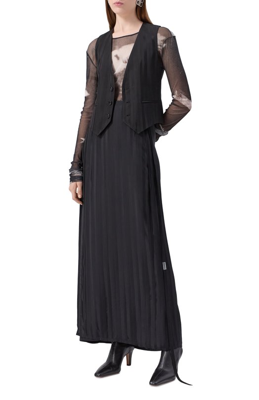 Юбка из вискозы Ann Demeulemeester B0012715/FA564 Чёрный  B0012715/FA564 Фото 2