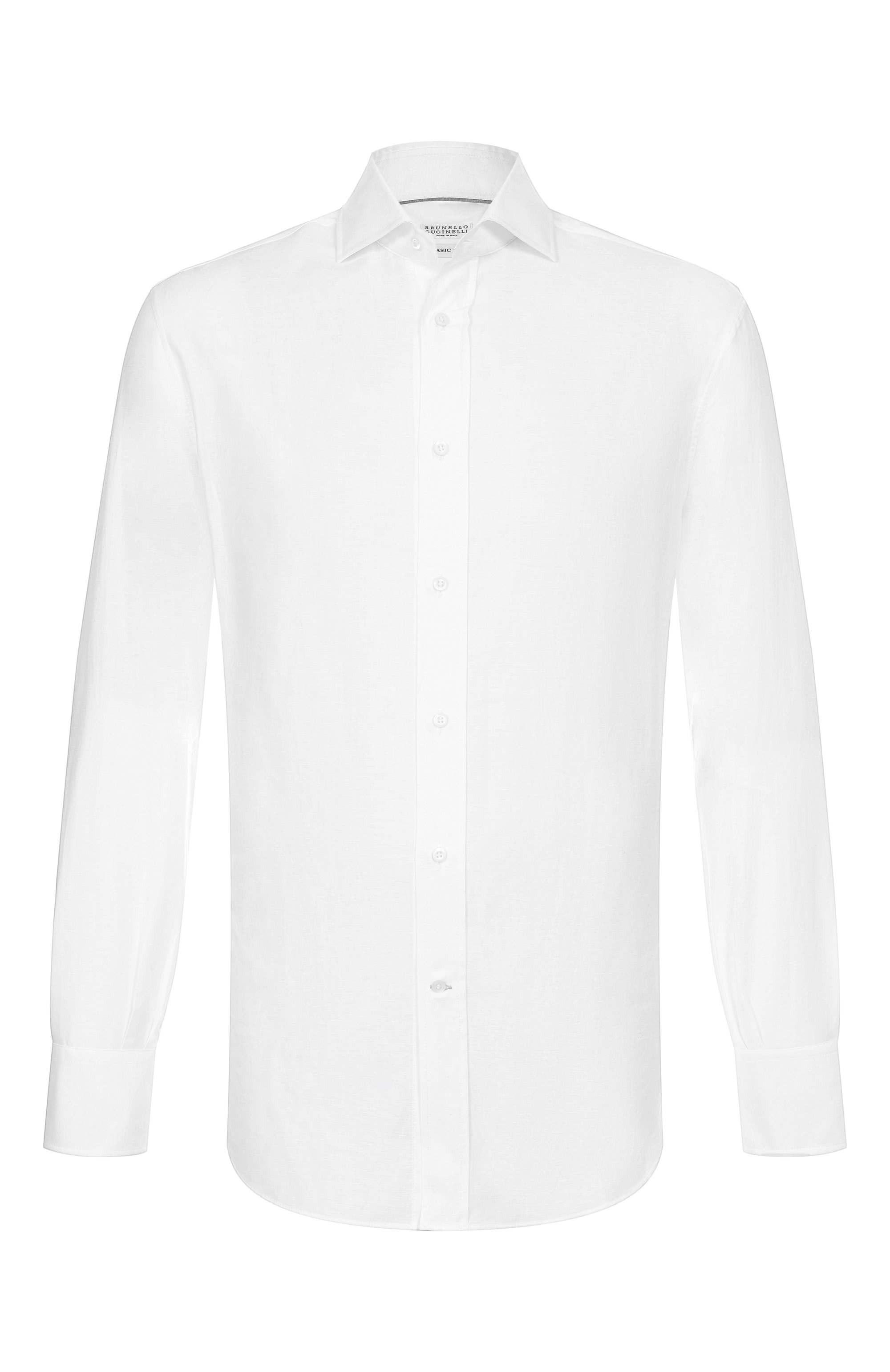 Рубашка из хлопка и льна BRUNELLO CUCINELLI, арт. MR6250028, фото 1