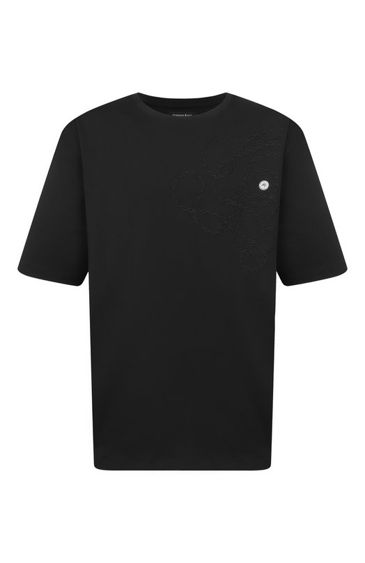 Хлопковая футболка Stefano Ricci MNH6105080/LUXT Чёрный MNH6105080/LUXT