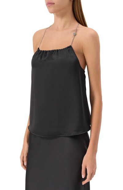 Атласный топ HUGO черного цвета по цене 17950 руб., арт. 50536436, фото 3 Атласный топ HUGO, арт. 50536436, фото 3