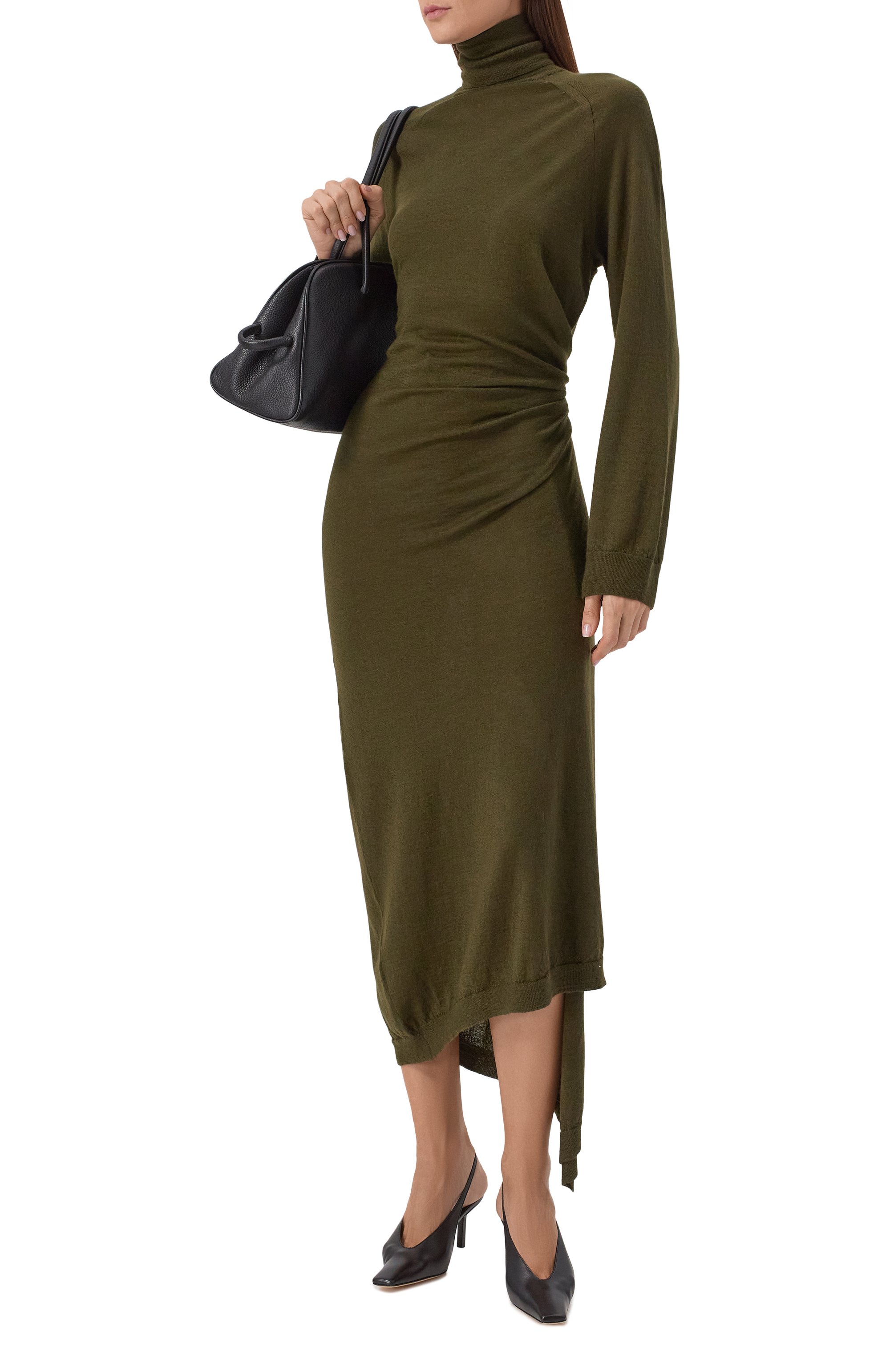 Платье из кашемира и шелка PETAR PETROV зеленого цвета по цене 176000 руб., арт. F25K1/SILK, фото 2 Платье из кашемира и шелка PETAR PETROV, арт. F25K1/SILK, фото 2