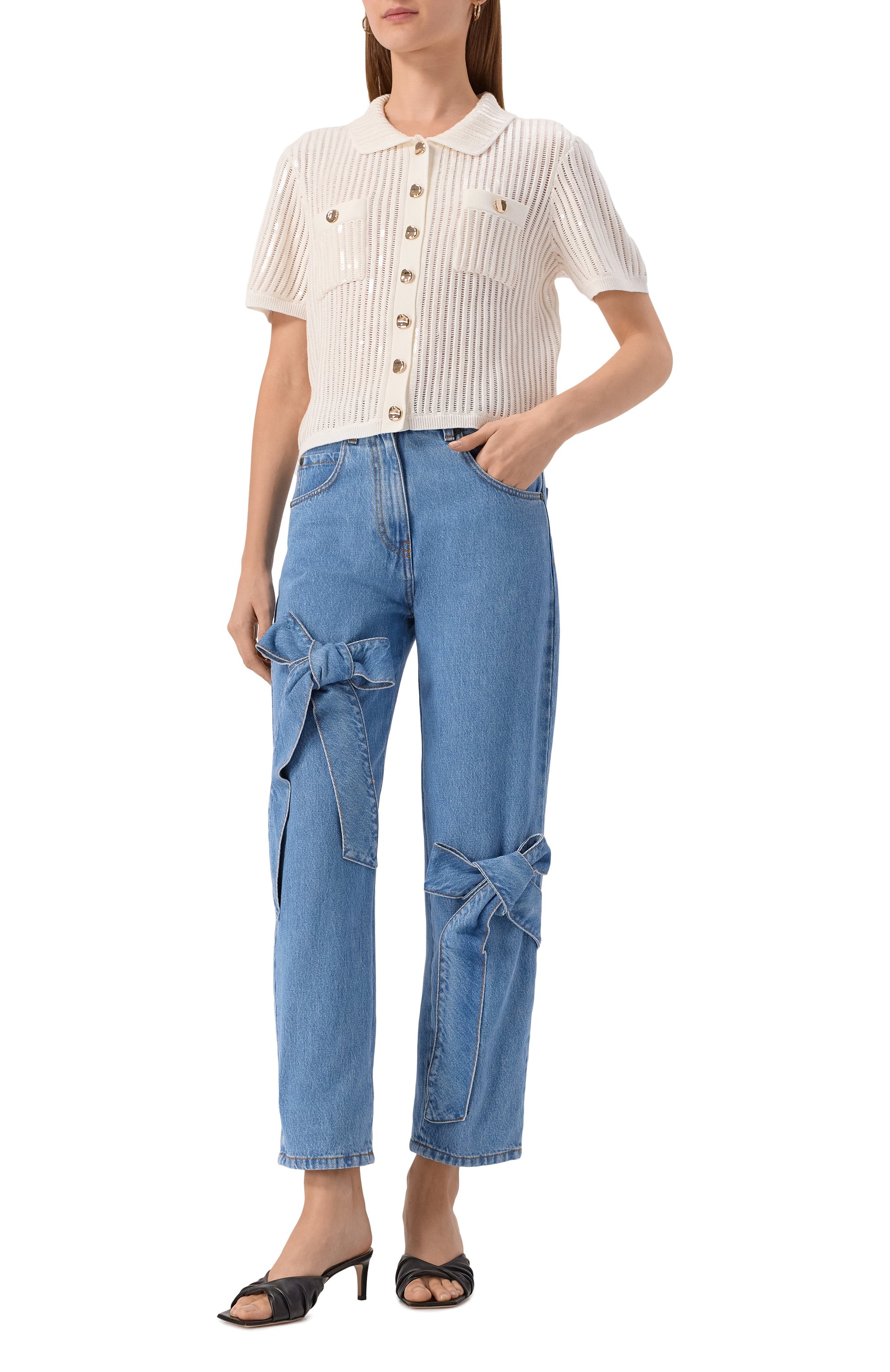 Джинсы MSGM голубого цвета по цене 34600 руб., арт. 3941MDP239L/257759, фото 2 Джинсы MSGM, арт. 3941MDP239L/257759, фото 2