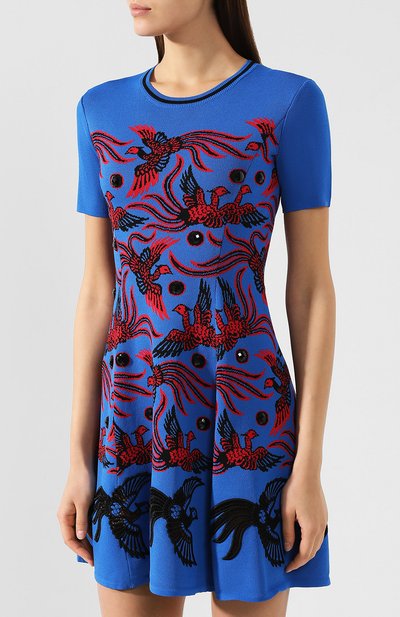 Платье с принтом KENZO синего цвета по цене 42400 руб., арт. 2R0422816, фото 3 Платье с принтом KENZO, арт. 2R0422816, фото 3