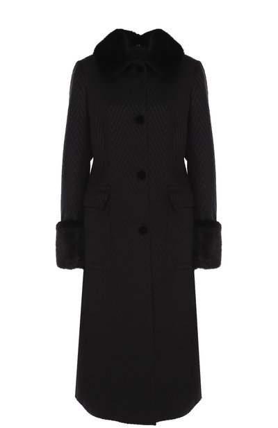 Вязаное пальто с отделкой из меха норки KITON, арт. D44611K05P35, фото 1