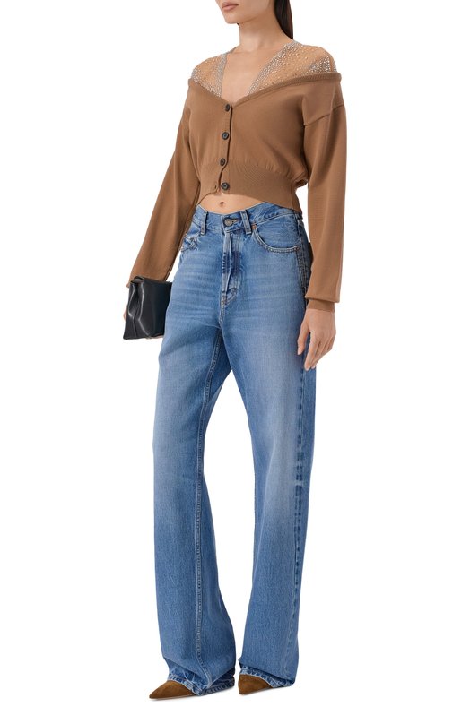 Комбинированный кардиган Giuseppe di Morabito 06PSKNT378XC 16402 Бежевый  06PSKNT378XC 16402 Фото 2