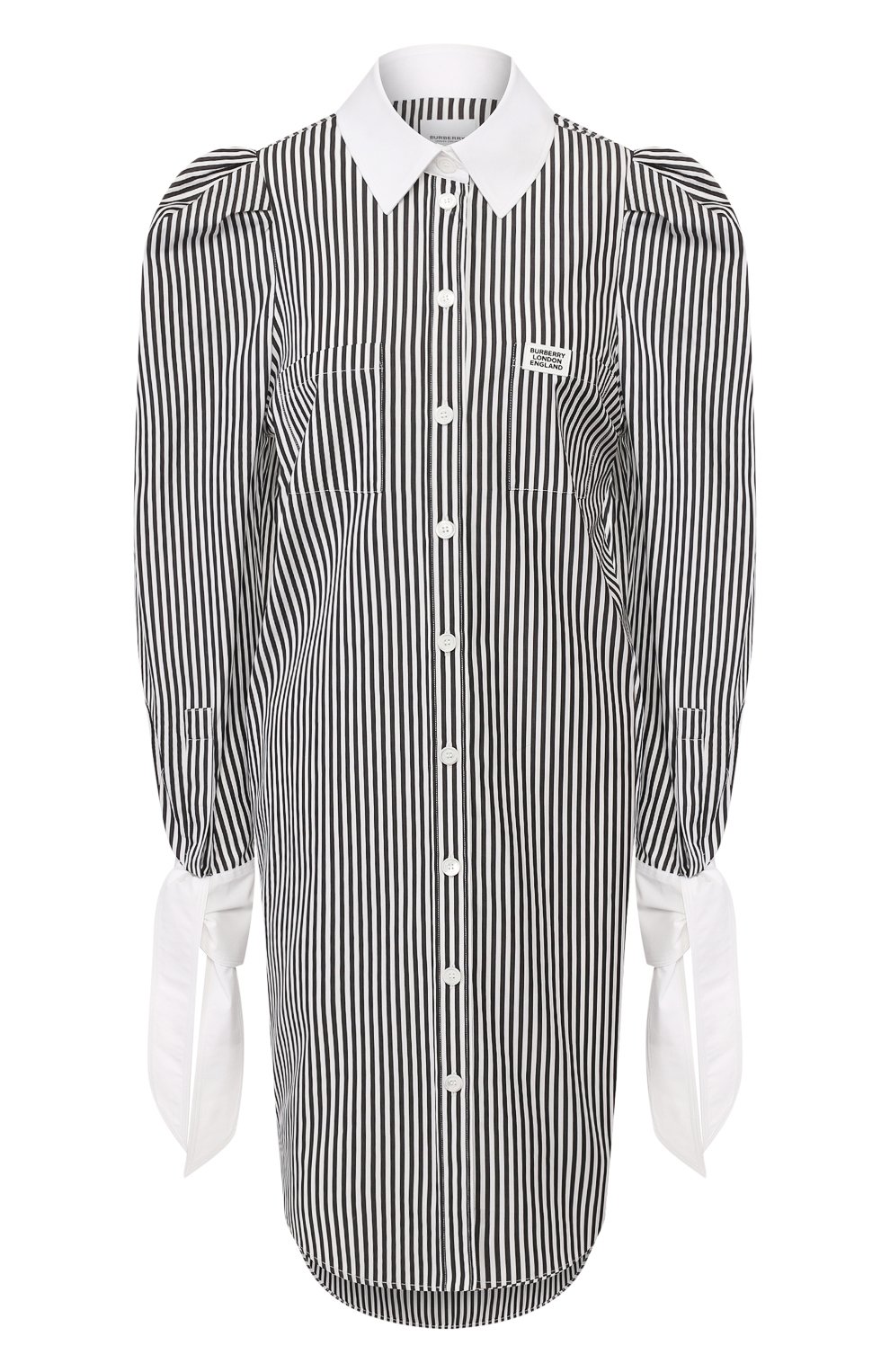 Хлопковая рубашка BURBERRY черно-белого цвета по цене 176500 руб., арт. 4564367, фото 1 Хлопковая рубашка BURBERRY, арт. 4564367, фото 1