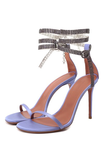 Текстильные босоножки giorgia crystal AMINA MUADDI, арт. GI0RGIA CRYSTAL SANDAL/SATIN/TANZANITE+TANZANITE C, фото 1