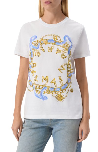 Хлопковая футболка BALMAIN, арт. FF1EF000/GF09, фото 3