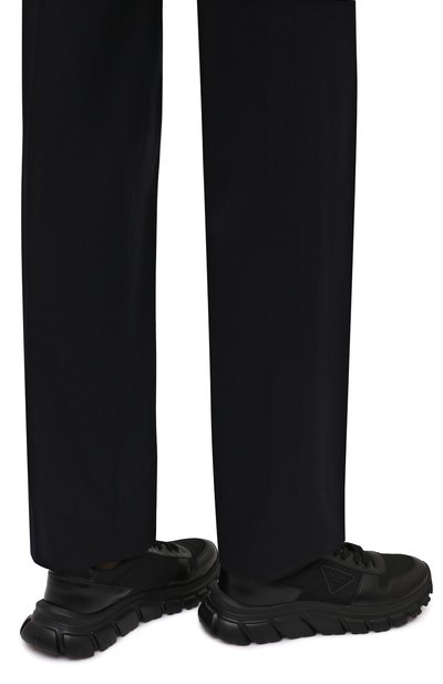 Комбинированные кроссовки PRADA черного цвета по цене 94000 руб., арт. 2EE366-3KZP-F0002, фото 3 Комбинированные кроссовки PRADA, арт. 2EE366-3KZP-F0002, фото 3