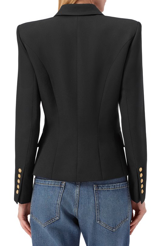 Шерстяной жакет Balmain FF1SI505/WB08 Чёрный  FF1SI505/WB08 Фото 4