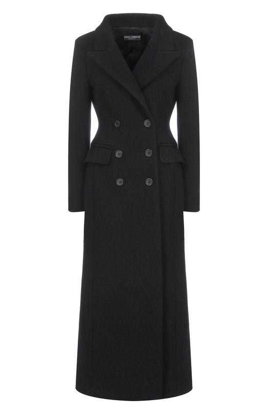 Шерстяное пальто Dolce & Gabbana F0W5KT/HU2AX Чёрный F0W5KT/HU2AX
