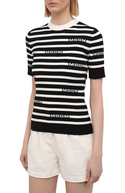Хлопковый пуловер MSGM, арт. 3041MDM122 217289, фото 3