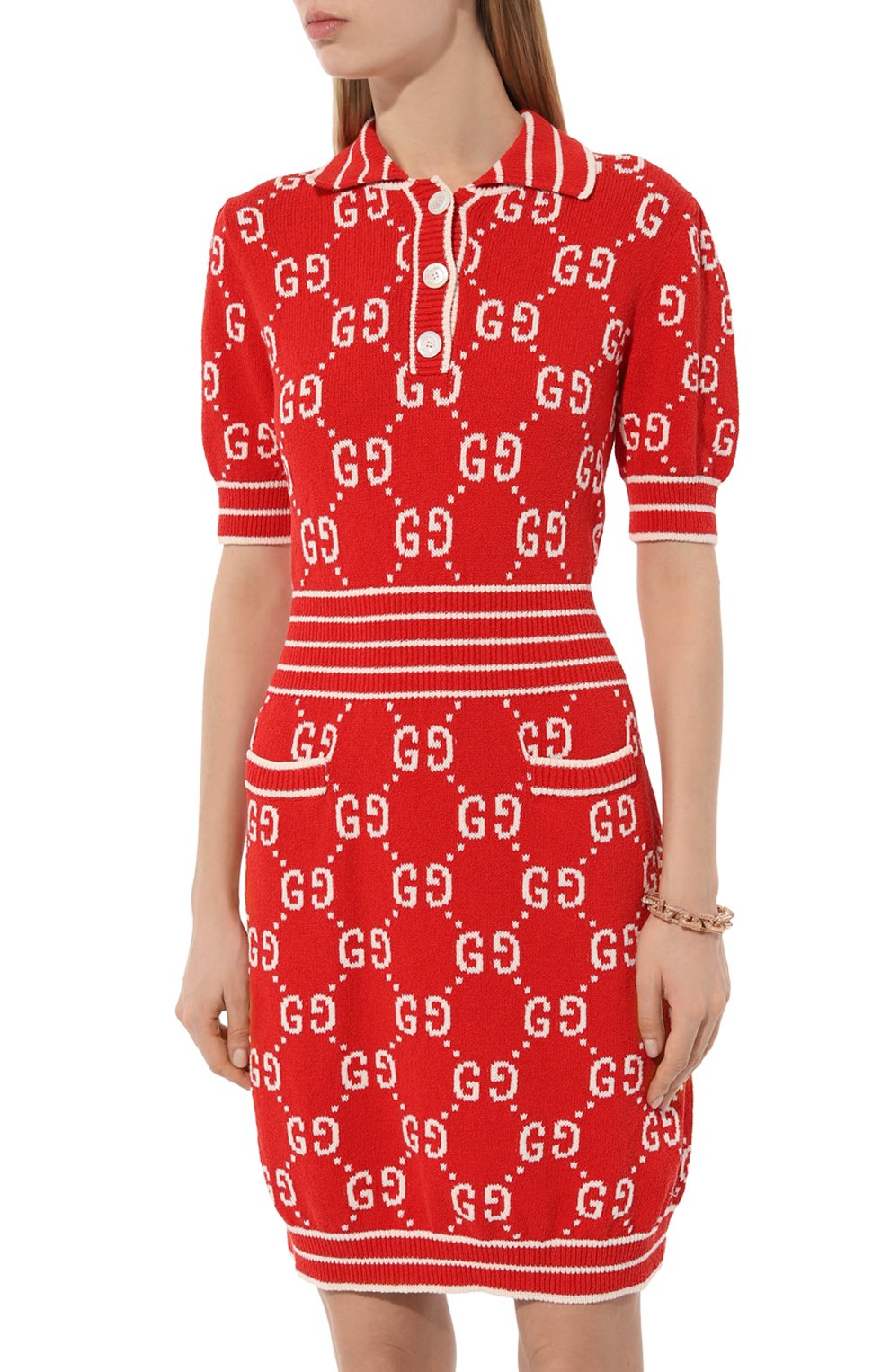 Хлопковое платье GUCCI, арт. 753920/XKCAN, фото 3