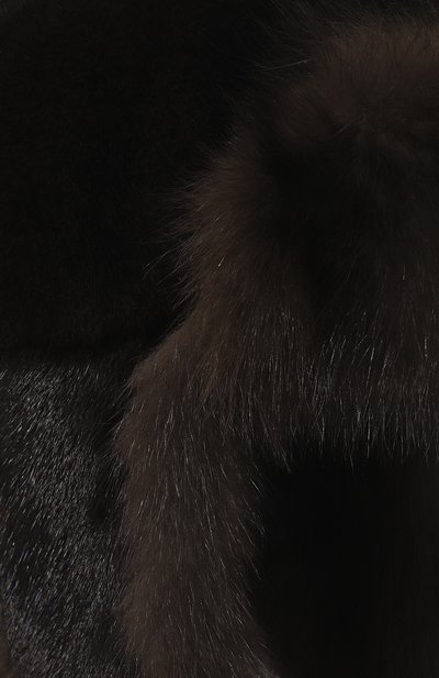 Меховая шапка-ушанка селин из норки и соболя FURLAND темно-коричневого цвета по цене 380000 руб., арт. 0090925610011300000, фото 3 Меховая шапка-ушанка селин из норки и соболя FURLAND, арт. 0090925610011300000, фото 3