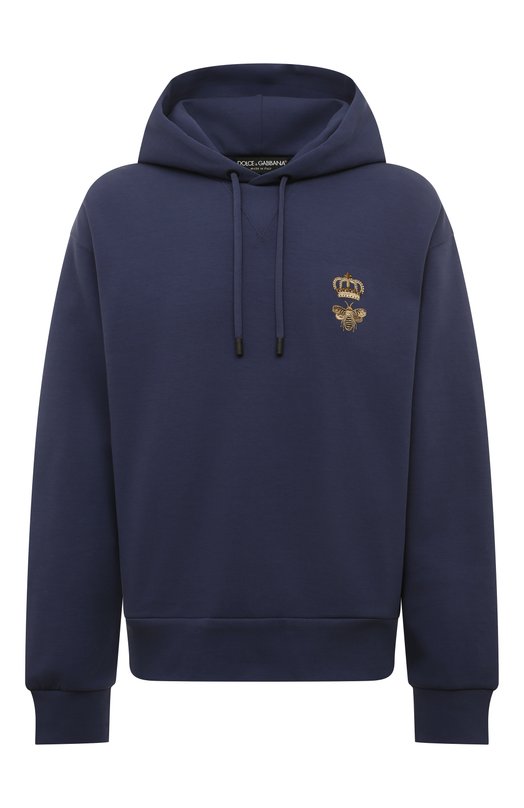 Хлопковое худи Dolce & Gabbana G9ACJZ/HU7H9 Синий G9ACJZ/HU7H9