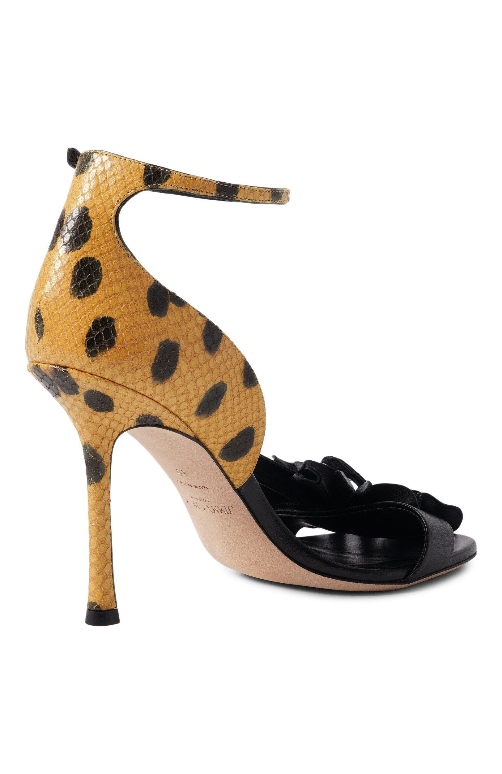 Кожаные босоножки coko 100 JIMMY CHOO желтого цвета по цене 138500 руб., арт. C0K0100KTB, фото 5 Кожаные босоножки coko 100 JIMMY CHOO, арт. C0K0100KTB, фото 5